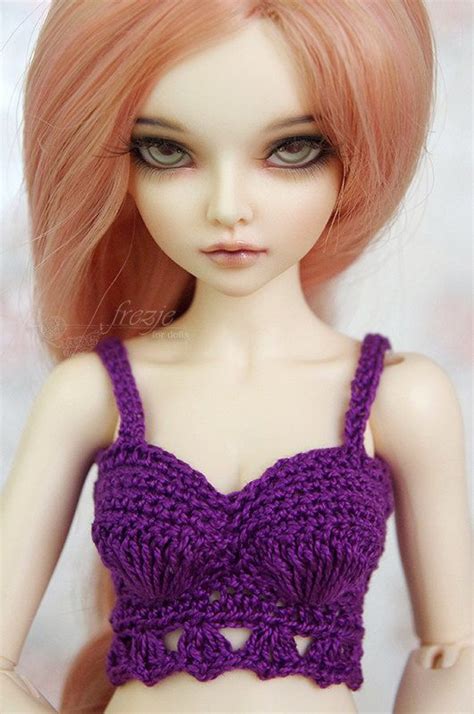 Purple short crochet top halter for MSD by frezje | Barbie fashion ...