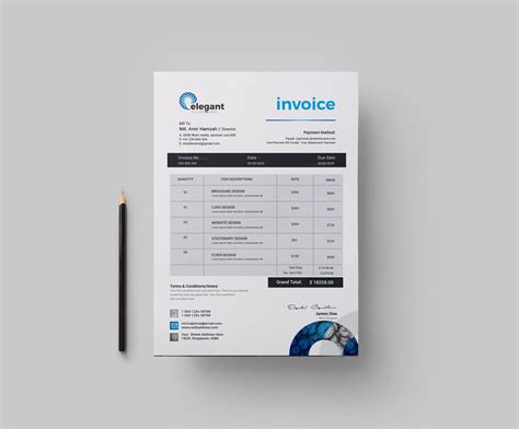 Time Elegant Creative Invoice Design Template 001958 - Template Catalog