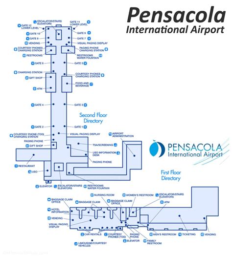 Pensacola International Airport Map - Ontheworldmap.com