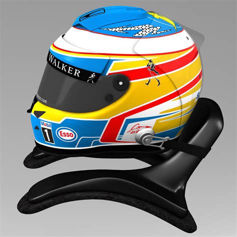 3D asset Fernando Alonso Helmet 2015 | CGTrader