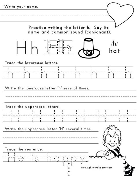 Pin by Bookworm on Letters of the Alphabet | Letter h worksheets, Tracing worksheets preschool ...