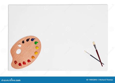 Blank Canvas Brushes And Paint Palette Isolated Stock Image - Image ...