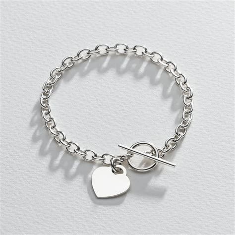 Buy Revere Sterling Silver Classic Heart T-Bar Bracelet | Womens bracelets | Argos