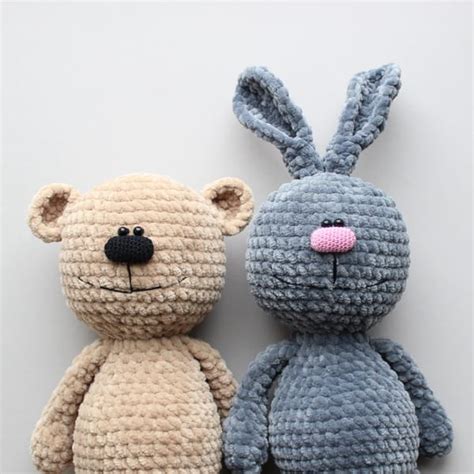 Easy PATTERN 2 in 1 Crochet soft plush Bear Bunny. Amigurumi - Inspire Uplift