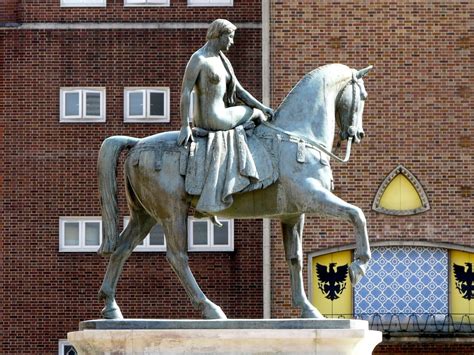 Equestrian statue of Lady Godiva in Coventry UK