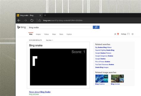 You can now play the classical Snake game in Bing's search results page - OnMSFT.com