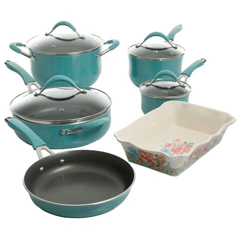 The Pioneer Woman Frontier Speckle Aluminum 10-Piece Cookware Set ...