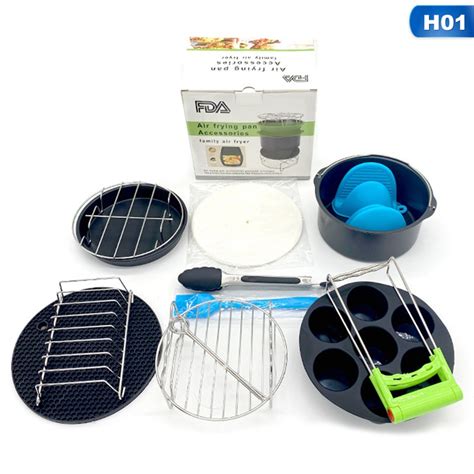 KABOER 12-piece Air Fryer Accessory Set Baking Basket Pizza Tray Grill ...