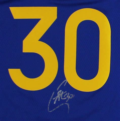 Steph Curry Signed Golden State Warriors Nike Blue with Silver Ink NBA ...