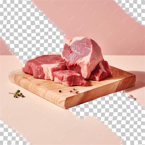 Raw meat being cooked on transparent background with transparent background | Premium AI ...