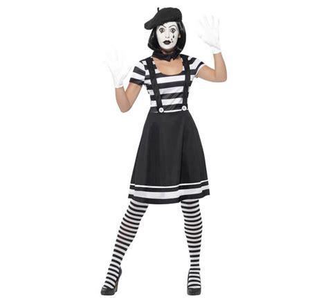 Déguisement de Mime Blanc et Noir pour femme