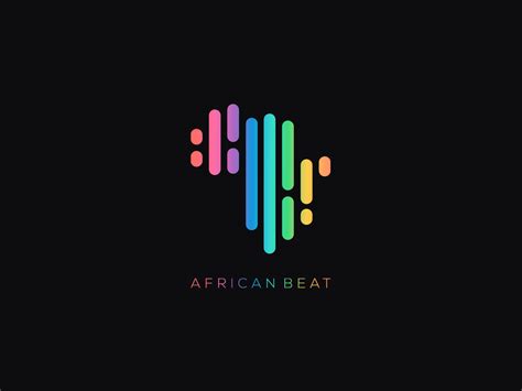 the african beat logo on a black background with colorful lines and dots in it's center