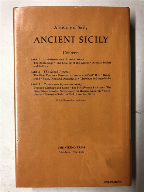 A History of Sicily; Ancient Sicily to the Arab Conquest | M. I. Finley ...