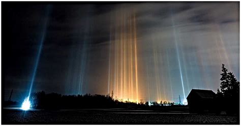 Light pillars in Alberta: Photographer captures rare natural phenomenon ...