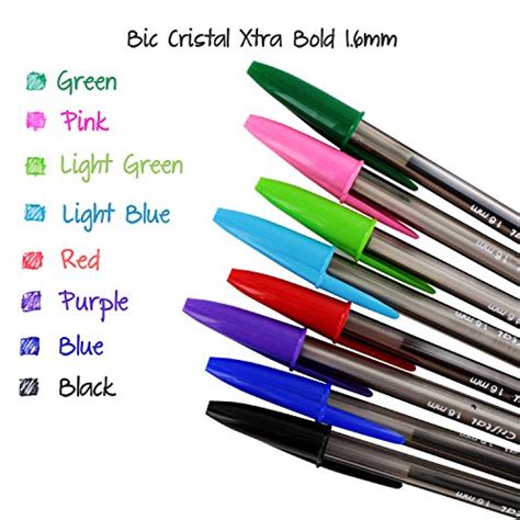 Bic Cristal Xtra Bold Stick Ballpoint Pens, 1.6mm, Bold Point, Assorted Colors, Pack of 24 ...