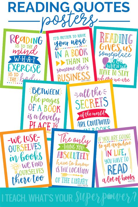 Reading Quotes Posters in School Brights | Reading quotes posters ...