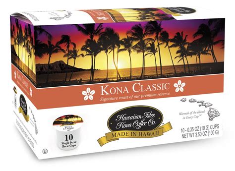 Hawaiian Isles Kona Coffee Co. Kona Classic Single-Serve K-Cup Pods ...