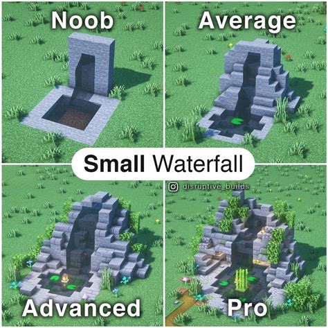 A Small Waterfall design of increasing skill level! | Minecraft designs ...