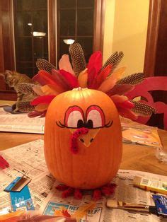 Turkey Pumpkin I made!! :) Diy Pumpkin, Pumpkin Carving, Best Turkey, Thanksgiving Preschool ...