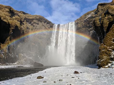 Rainbow at Skogafoss, Iceland (3000 x 4000) : EarthPorn