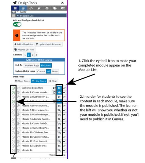 Making Module List Visible in Canvas – Teaching & Learning Resources (ET+I)