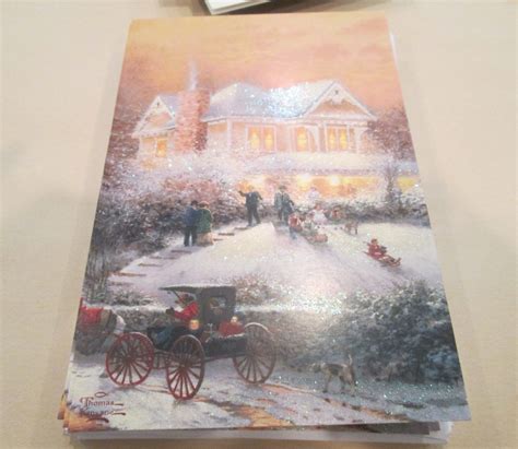 16 Thomas Kinkade Christmas Cards Glitter Vintage Notecards | Etsy