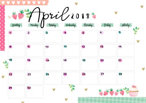 Free Printable Calendar April - Printable Word Searches