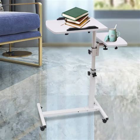 ADJUSTABLE ROLLING LAPTOP Desk Angle Height Over Sofa Bed Notebook Table Stand $53.00 - PicClick