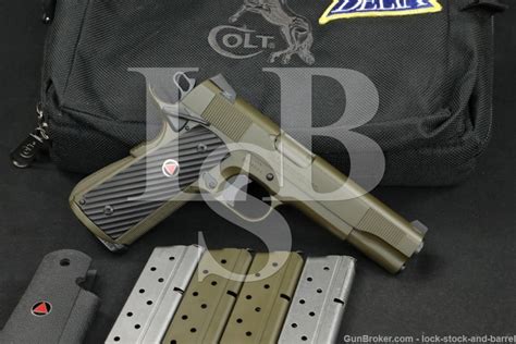 Custom Colt Delta Elite Government 1911 Green 10mm Semi-Auto Pistol ...