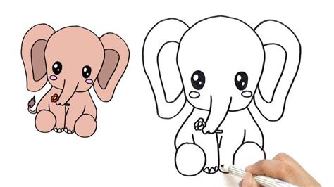 Image result for cartoon elephant drawing easy Cartoon Elephant Drawing, Easy Elephant Drawing ...