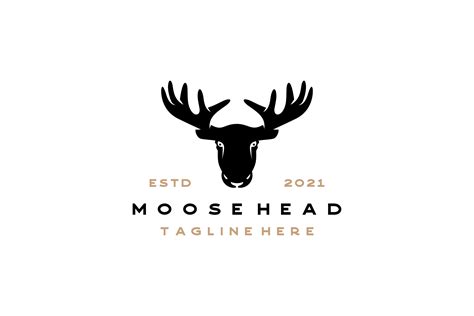 Moose Deer Head Silhouette Logo Design Graphic by Weasley99 · Creative Fabrica