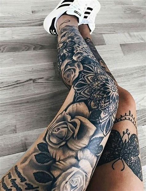 * Pinterest; @melodyhx * | Leg tattoos women, Full leg tattoos, Girl ...