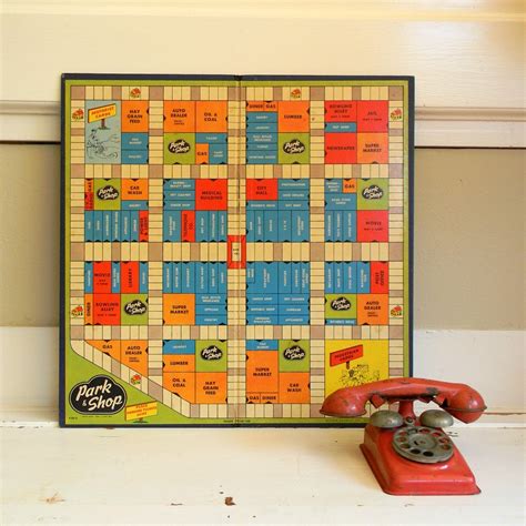 1950's vintage park and shop game board