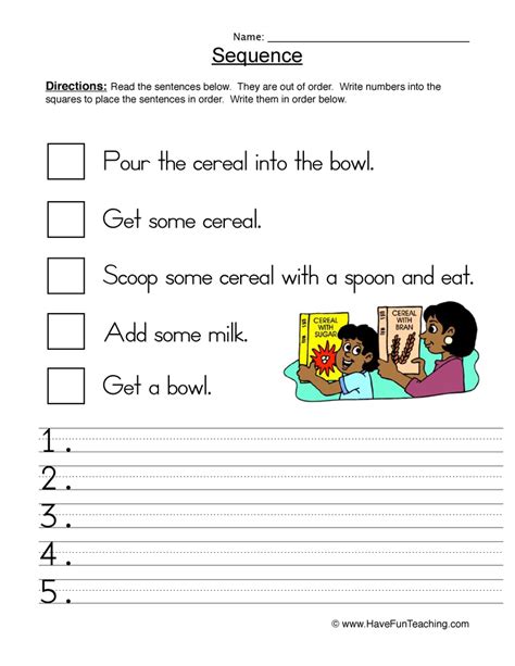 Morning Routine Sequence Worksheet • Have Fun Teaching