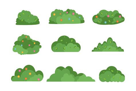 Cute Bush Tree Cartoon Collection Graphic by CacingTanahDesign ...