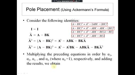 Unit4_4-Pole Placement Using Ackermanns Formula Method - YouTube