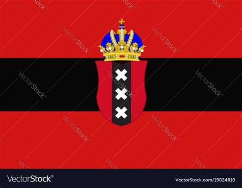 Flag of amsterdam of netherlands Royalty Free Vector Image