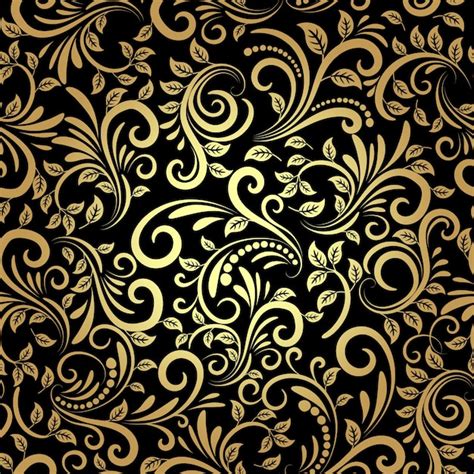 Free Vector | Vector golden floral seamless pattern in retro style