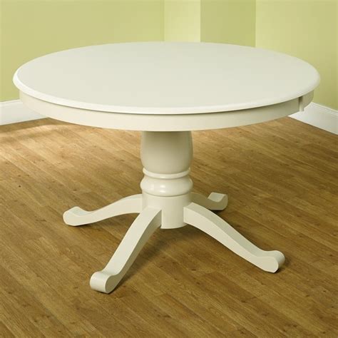 Simple Living Alexa Round Antique White Pedestal Dining Table - 16446181 - Overstock.com ...