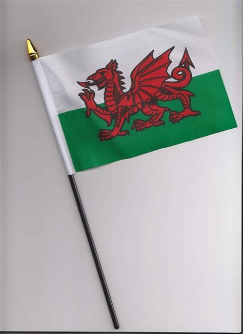 Wales Welsh Dragon Hand Flag 25cm : Amazon.co.uk: Garden