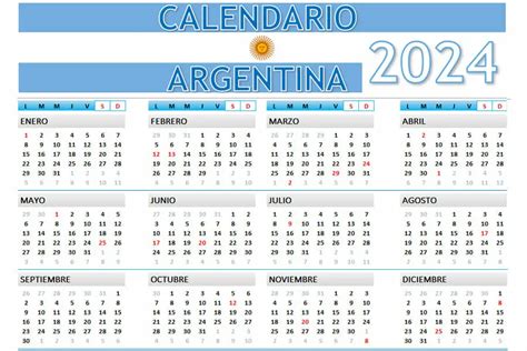 Calendario 2024 argentina con feriados para imprimir – Artofit