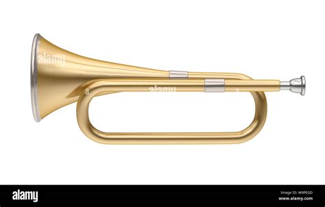 Bugle Brass Instrument Isolated Stock Photo - Alamy