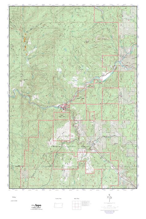 MyTopo Tiller, Oregon USGS Quad Topo Map