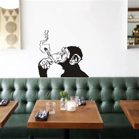 Black Home Decoration Decal PVC Wall Sticker Monkey Quotes Vinyl Mural-in Wall Stickers from ...