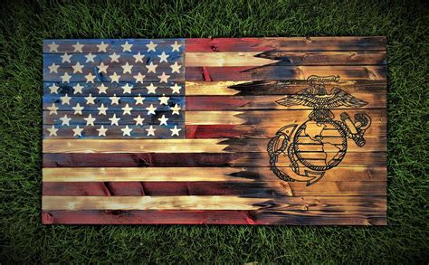 American&Marine Flag / Marines /Wooden Flag /Wooden American | Etsy in ...