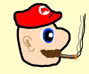 Gangster mario smoking weed - Drawception