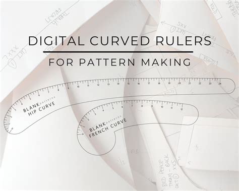 Pattern Making Rulers French Curve Ruler Hip Curve Ruler Digital Rulers PDF Print Fashion Design ...