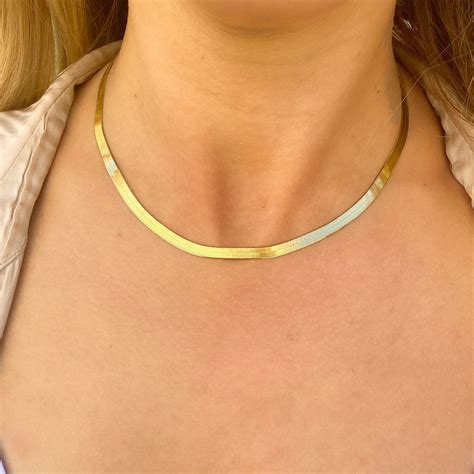 14K Gold Grand Herringbone Necklace – Baby G.