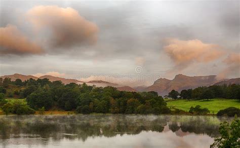 Sunrise at Loughrigg Tarn in Lake District Stock Image - Image of ...