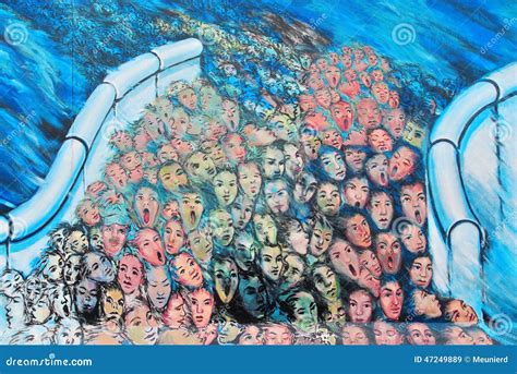 Mural sea of humanity editorial stock image. Image of landmark - 47249889